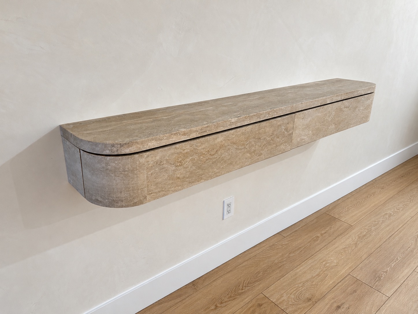 Floating stone console