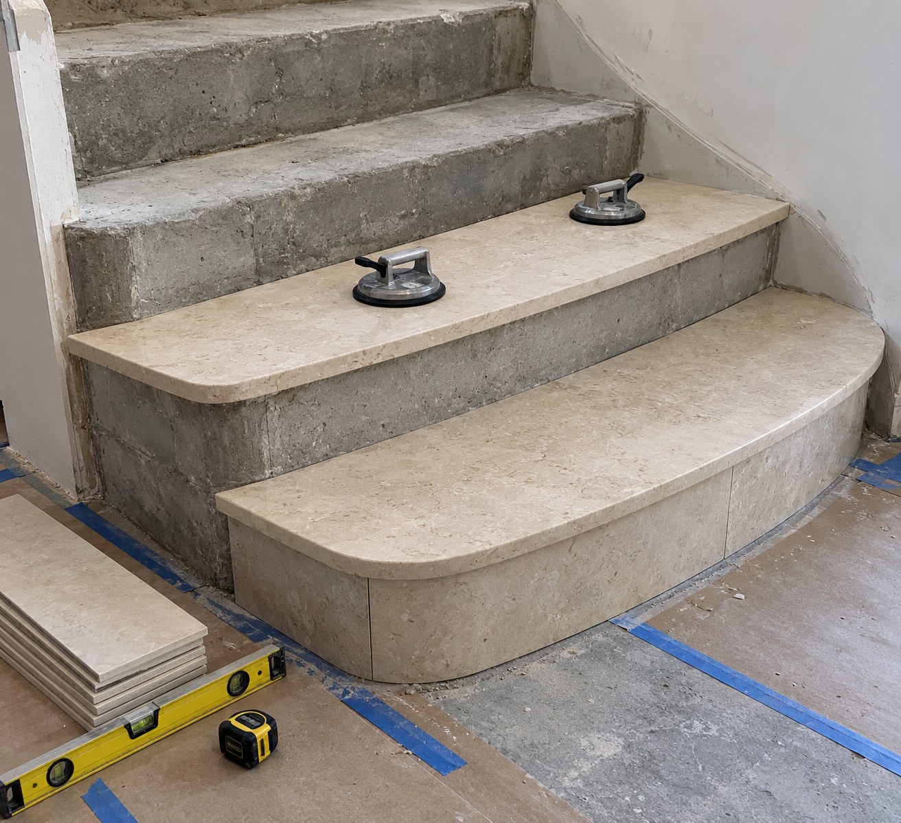 Fit the stair pieces