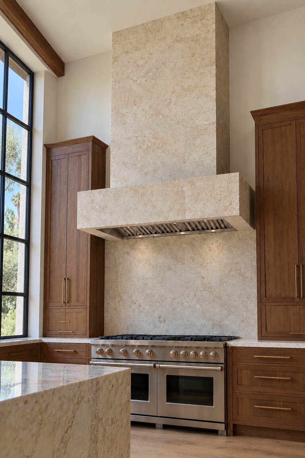 Stone-clad hoods
